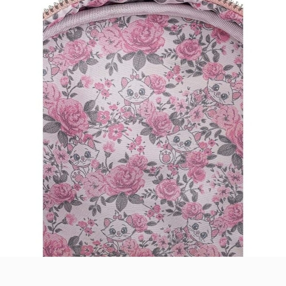 Loungefly Disney Marie Floral Footsy Womens Double Strap Mini Backpack - Picture 5 of 13